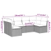Set de muebles de jardín 6 pzas y cojines ratán sintético gris