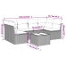 Set sofás de jardín 7 piezas y cojines ratán sintético beige