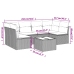 Set sofás de jardín 7 piezas y cojines ratán sintético beige