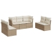 Set sofás de jardín 7 piezas y cojines ratán sintético beige