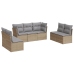 Set sofás de jardín 7 piezas y cojines ratán sintético beige
