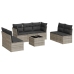 Set de sofás de jardín 8 pzas y cojines ratán sintético gris