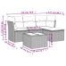 Set comedor de jardín 5 piezas y cojines ratán sintético marrón