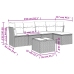 Set de muebles de jardín 6 pzas y cojines ratán sintético gris