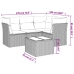 Set comedor de jardín 5 piezas y cojines ratán sintético marrón