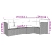 Set comedor de jardín 5 piezas y cojines ratán sintético marrón