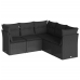 Set de muebles de jardín 5 pzas y cojines ratán sintético negro