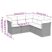 Set de muebles de jardín 5 pzas y cojines ratán sintético negro