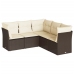 Set comedor de jardín 5 piezas y cojines ratán sintético marrón