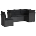 Set de muebles de jardín 5 pzas y cojines ratán sintético negro