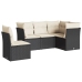 Set de muebles de jardín 5 pzas y cojines ratán sintético negro