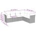 Set de muebles de jardín 6 pzas y cojines ratán sintético gris