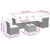 Set de comedor de jardín 7 pzas y cojines ratán sintético negro