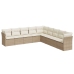Set de sofás de jardín 9 pzas con cojines ratán sintético beige