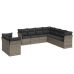 Set de muebles de jardín 9 pzas y cojines ratán sintético gris
