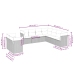 Set de muebles de jardín 9 pzas y cojines ratán sintético gris