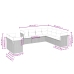 Set muebles jardín 9 pzas y cojines ratán sintético gris claro