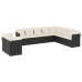 Set de sofás de jardín 10 pzas cojines ratán sintético negro