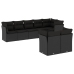 Set de sofás de jardín 8 piezas y cojines ratán sintético negro