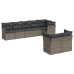 Set de sofás de jardín 8 pzas y cojines ratán sintético gris