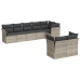 Set de sofás de jardín 8 pzas y cojines ratán sintético gris