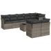 Set de muebles de jardín 9 pzas y cojines ratán sintético gris