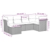 Set de muebles de jardín 6 pzas y cojines ratán sintético gris