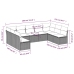 Set muebles jardín 9 pzas y cojines ratán sintético gris claro