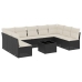Set de sofás de jardín 10 pzas cojines ratán sintético negro
