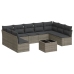 Set de sofás de jardín 10 pzas con cojines ratán sintético gris
