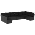 Set de sofás de jardín 10 pzas cojines ratán sintético negro