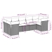 Set sofás de jardín 7 piezas y cojines ratán sintético beige
