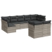 Set muebles jardín 9 pzas y cojines ratán sintético gris claro