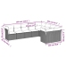 Set muebles jardín 9 pzas y cojines ratán sintético gris claro