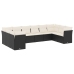 Set de sofás de jardín 10 pzas cojines ratán sintético negro