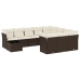 Set de sofás de jardín 11 pzas cojines ratán sintético marrón