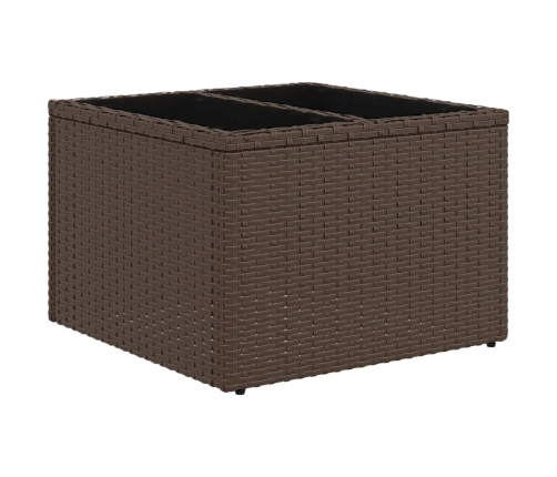 Set de sofás de jardín 11 pzas cojines ratán sintético marrón