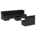 Set de sofás de jardín 10 pzas cojines ratán sintético negro