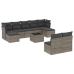 Set de sofás de jardín 10 pzas con cojines ratán sintético gris