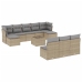 Set de sofás de jardín 11pzas con cojines ratán sintético beige