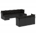 Set de sofás de jardín 10 pzas cojines ratán sintético negro
