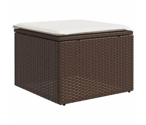 Set de sofás de jardín 11 pzas cojines ratán sintético marrón