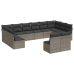 Set de sofás de jardín 12 pzas con cojines ratán sintético gris