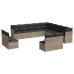 Set de sofás de jardín 12 pzas y cojines ratán sintético gris