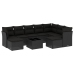Set de sofás de jardín 10 pzas cojines ratán sintético negro
