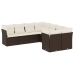 Set sofás de jardín 8 piezas y cojines ratán sintético marrón