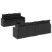 Set de sofás de jardín 8 piezas y cojines ratán sintético negro