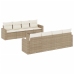 Set de sofás de jardín 9 pzas con cojines ratán sintético beige