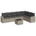 Set de sofás de jardín 8 pzas y cojines ratán sintético gris