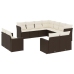 Set de sofás de jardín 11 pzas cojines ratán sintético marrón